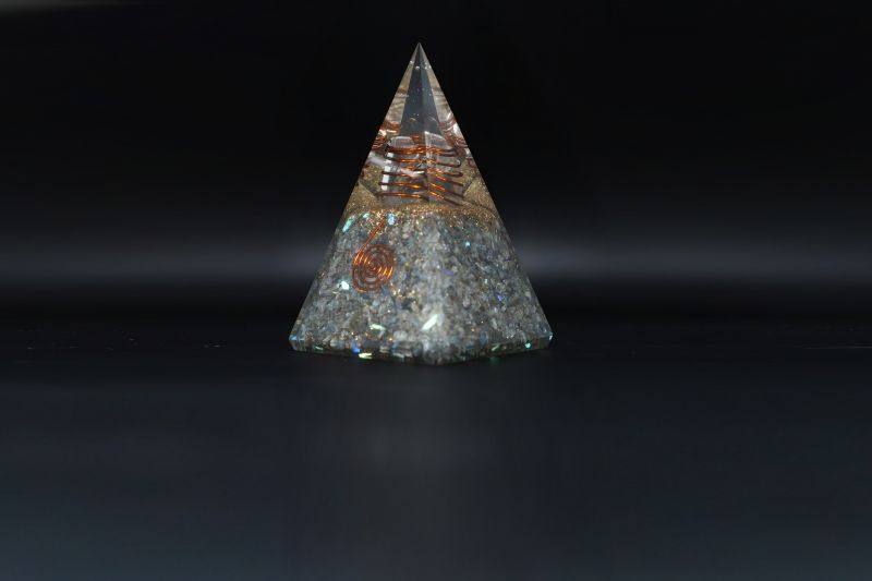 Labradorite Stone+Gomti Chakra+Shree Yantra+ORG+ Pyramid-SJRER_PS_132