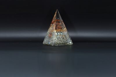 Labradorite Stone+Gomti Chakra+Shree Yantra+ORG+ Pyramid-SJRER_PS_135