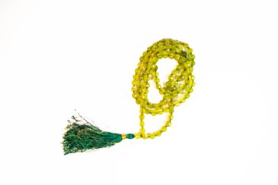 Green hakik stone mala