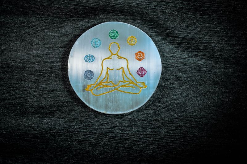 7 chakra selenite plate