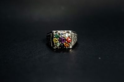 Navratna Silver Ring