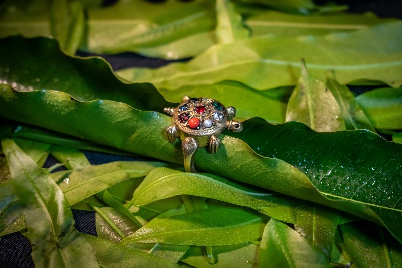 Navratna Panchdhatu Tortoise Ring-A22070