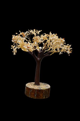 Yellow citrine stone tree-A22083