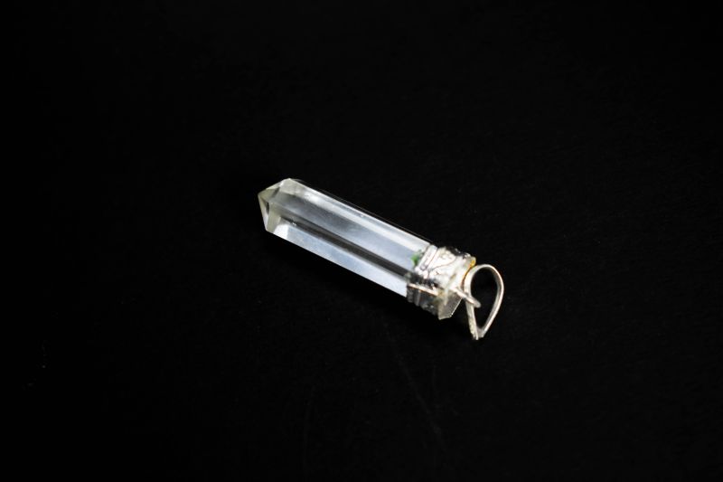 Natural Crystal Quartz Sphatic Clear Pencil Pendant_A22161